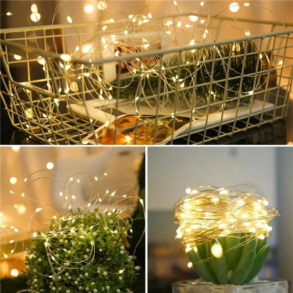 Led Solar Copper Wire String Fairy Lights Festival Celebration Lights