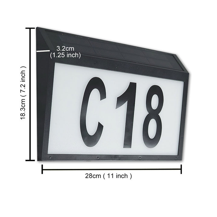 Solar doorplate lights size