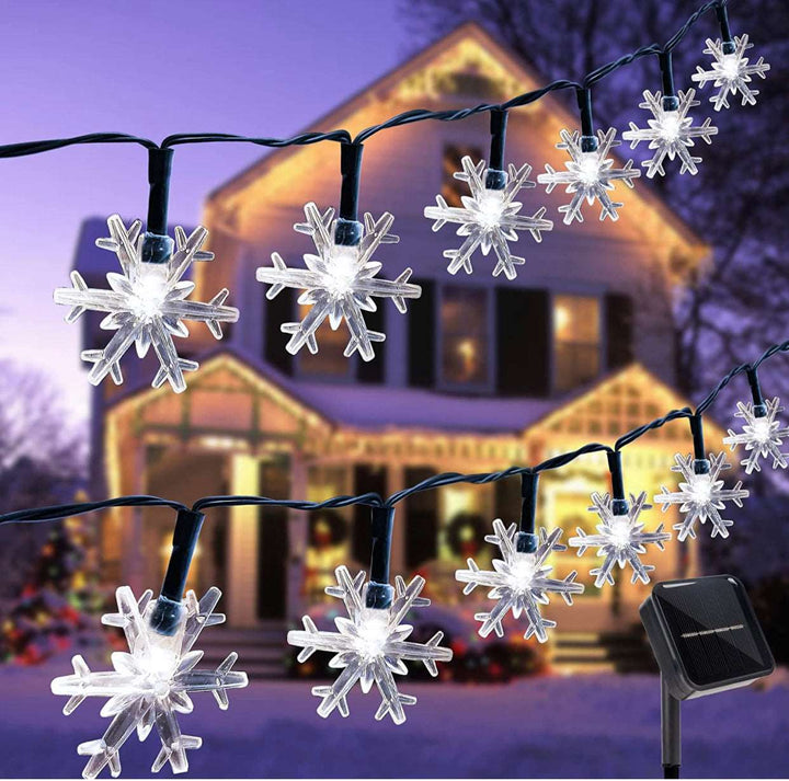 White snowflake string lights sku chart