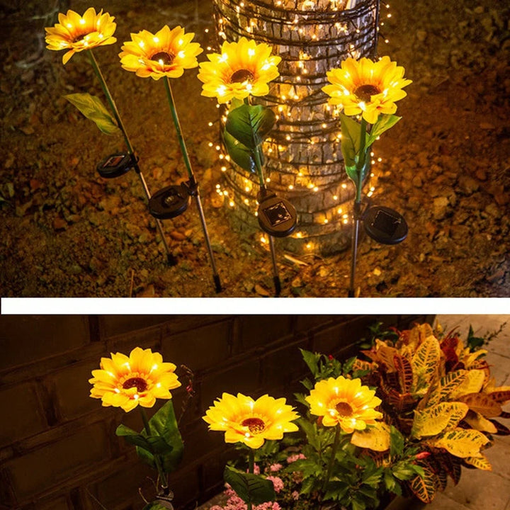 papapick Sunflower Solar Lights Scenario shows