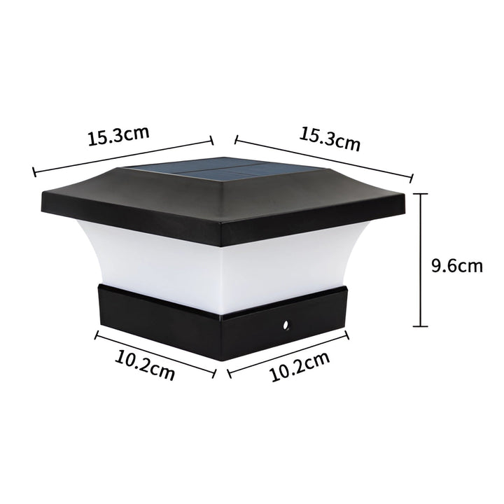 solar post cap lights size